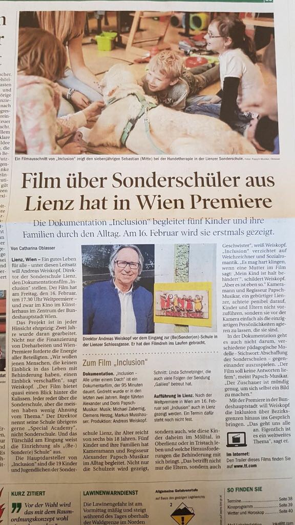 Inclusion film tiroler tageszeitung